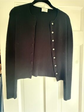 Wilfred Black Ribbed Button Cardigan